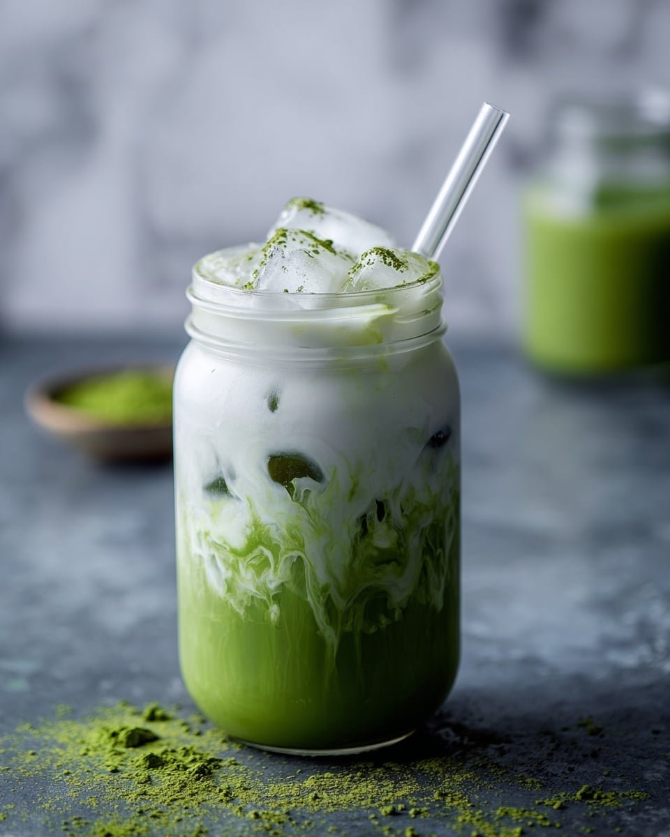 Iced Matcha Latte Recipe - Recipe Image — Iced Matcha Latte, matcha green tea drink, how to make iced matcha latte, refreshing matcha beverage, easy matcha latte recipe