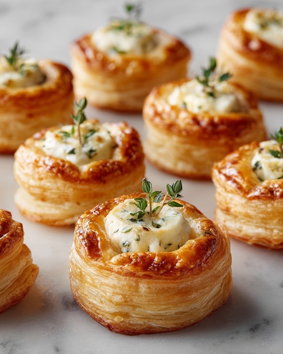 Goat Cheese and Honey Bites Recipe - Recipe Image — Goat Cheese and Honey Bites, goat cheese appetizer ideas, honey and puff pastry snacks, elegant quick party appetizers, savory sweet bite recipes