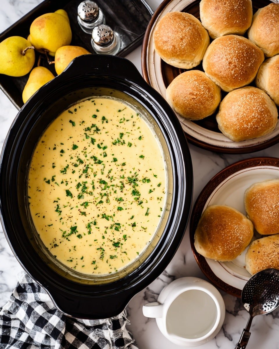 Slow Cooker Potato Leek Soup Recipe - Recipe Image — Slow Cooker Potato Leek Soup, Easy Potato Leek Soup, Creamy Leek and Potato Soup, Comforting Slow Cooker Soups, Vegetarian Potato Soup