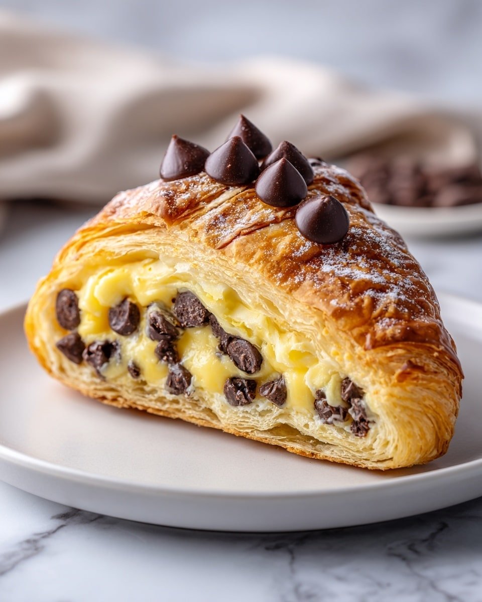 Decadent Chocolate Croissant Breakfast Bake Recipe - Recipe Image — Decadent Chocolate Croissant Breakfast Bake, chocolate croissant bake, breakfast croissant casserole, easy chocolate breakfast bake, holiday brunch croissant recipe