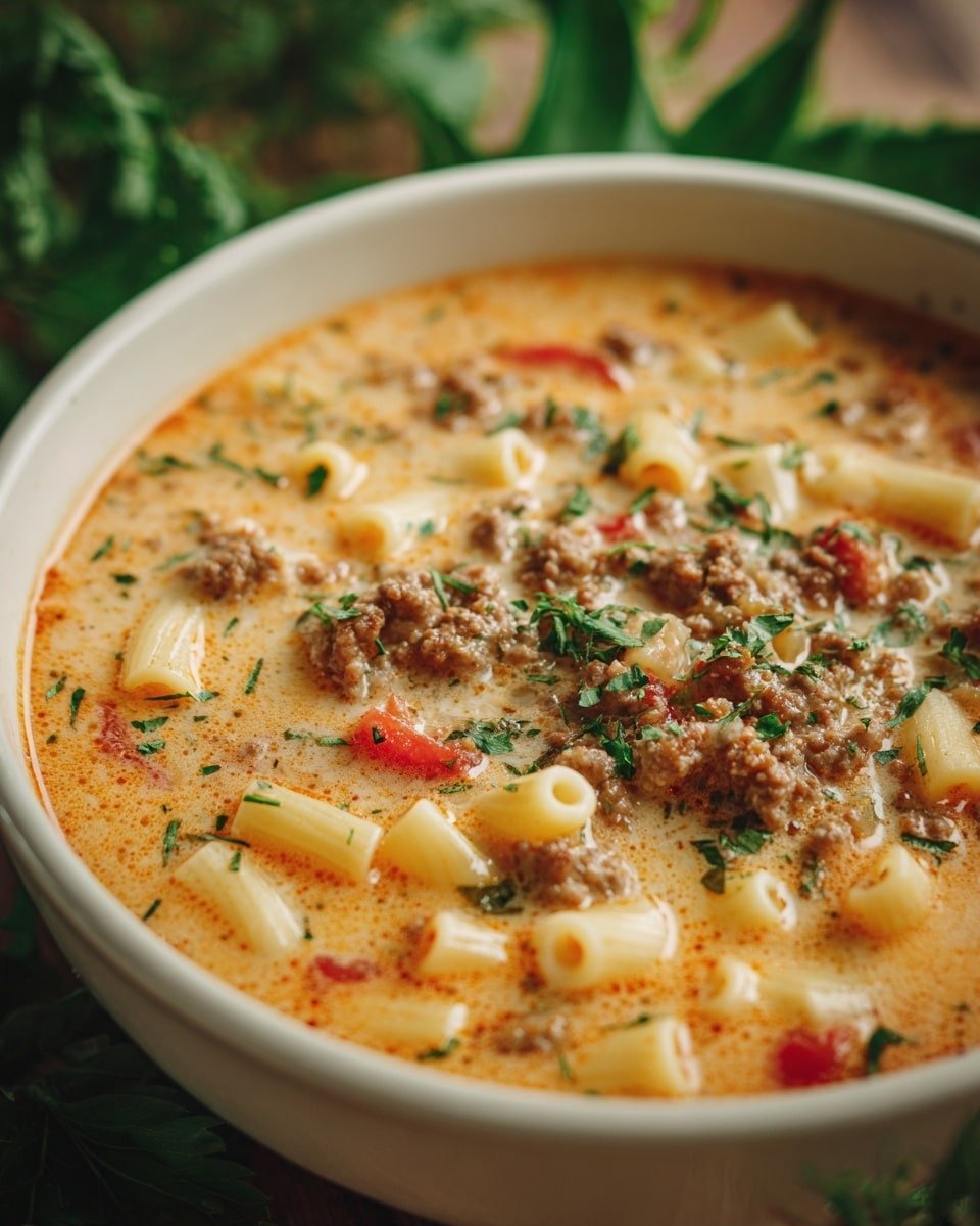 Creamy Parmesan Italian Sausage Soup Recipe - Recipe Image — Creamy Parmesan Italian Sausage Soup, Italian sausage soup, creamy sausage soup recipe, hearty Italian sausage soup, easy Parmesan sausage soup