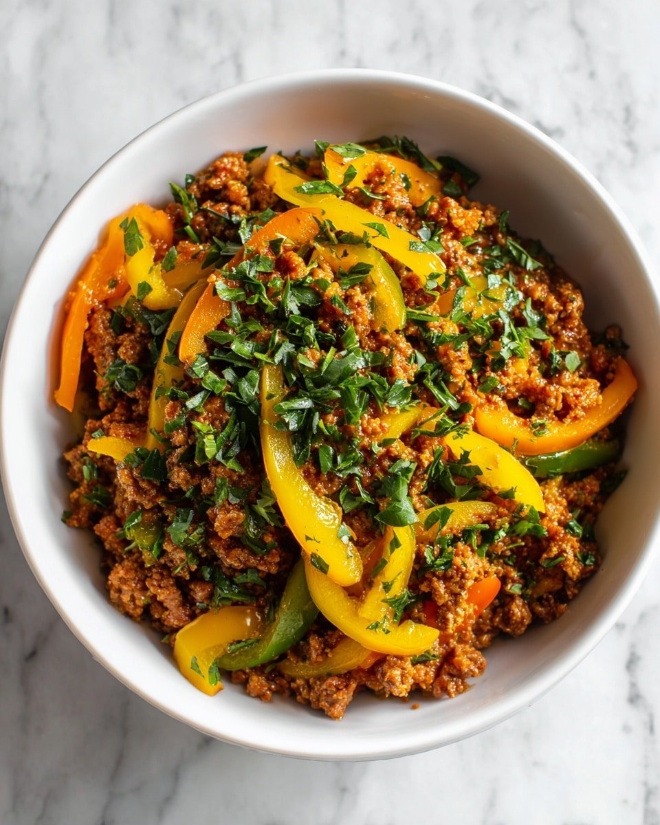 Ground Turkey and Peppers Stir-Fry Recipe - Recipe Image — Ground Turkey and Peppers Stir-Fry, quick healthy stir-fry recipe, easy ground turkey dinner, colorful skillet recipes, flavorful turkey pepper dish