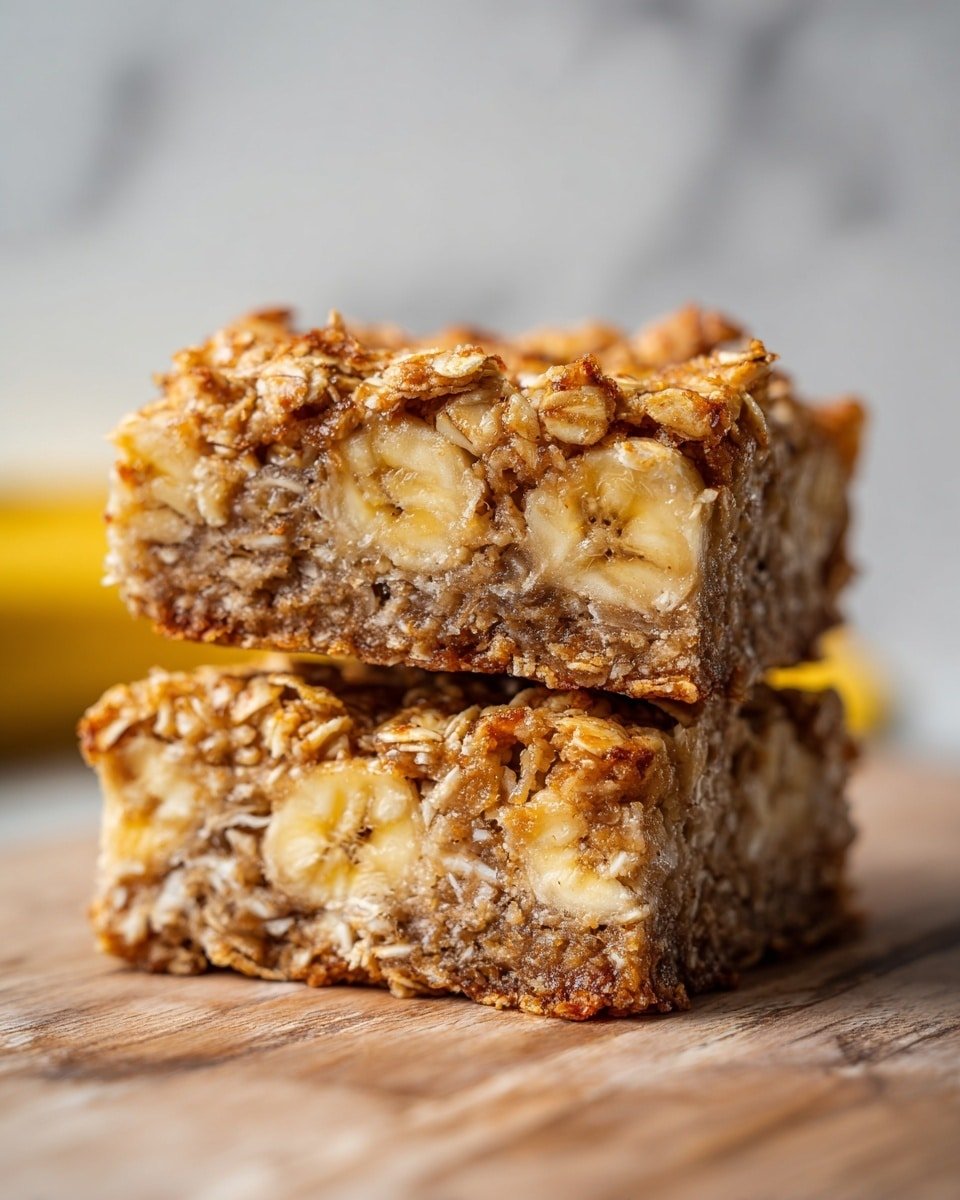 Banana Oatmeal Bars Recipe - Recipe Image — Banana Oatmeal Bars, healthy banana oat treats, easy oatmeal bar recipe, homemade banana snack bars, quick breakfast bars
