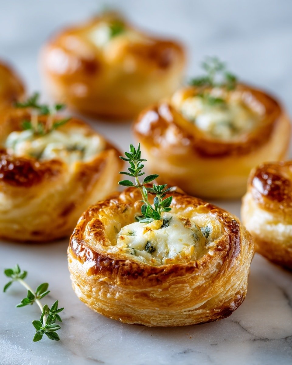 Goat Cheese and Honey Bites Recipe - Recipe Image — Goat Cheese and Honey Bites, goat cheese appetizer ideas, honey and puff pastry snacks, elegant quick party appetizers, savory sweet bite recipes