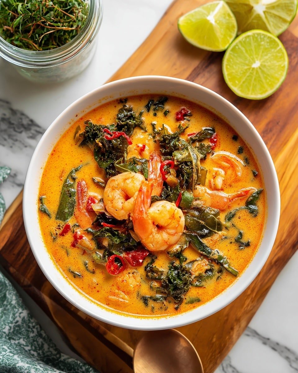 Thai Coconut Shrimp Soup Recipe - Recipe Image — Thai Coconut Shrimp Soup, Thai Coconut Soup, Coconut Shrimp Soup, Tropical Shrimp Soup, Easy Thai Soups