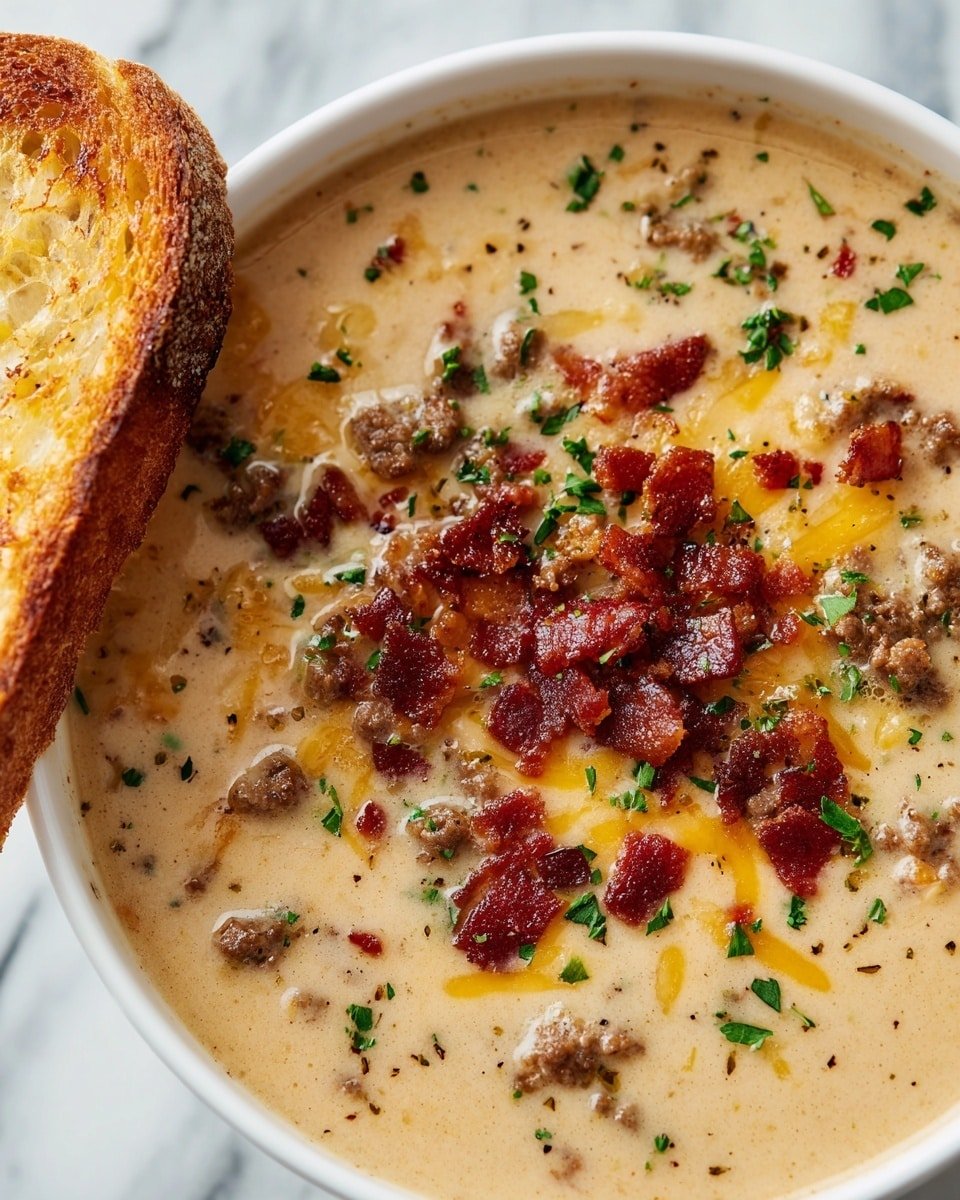 Creamy Parmesan Italian Sausage Soup Recipe - Recipe Image — Creamy Parmesan Italian Sausage Soup, Italian sausage soup, creamy sausage soup recipe, hearty Italian sausage soup, easy Parmesan sausage soup