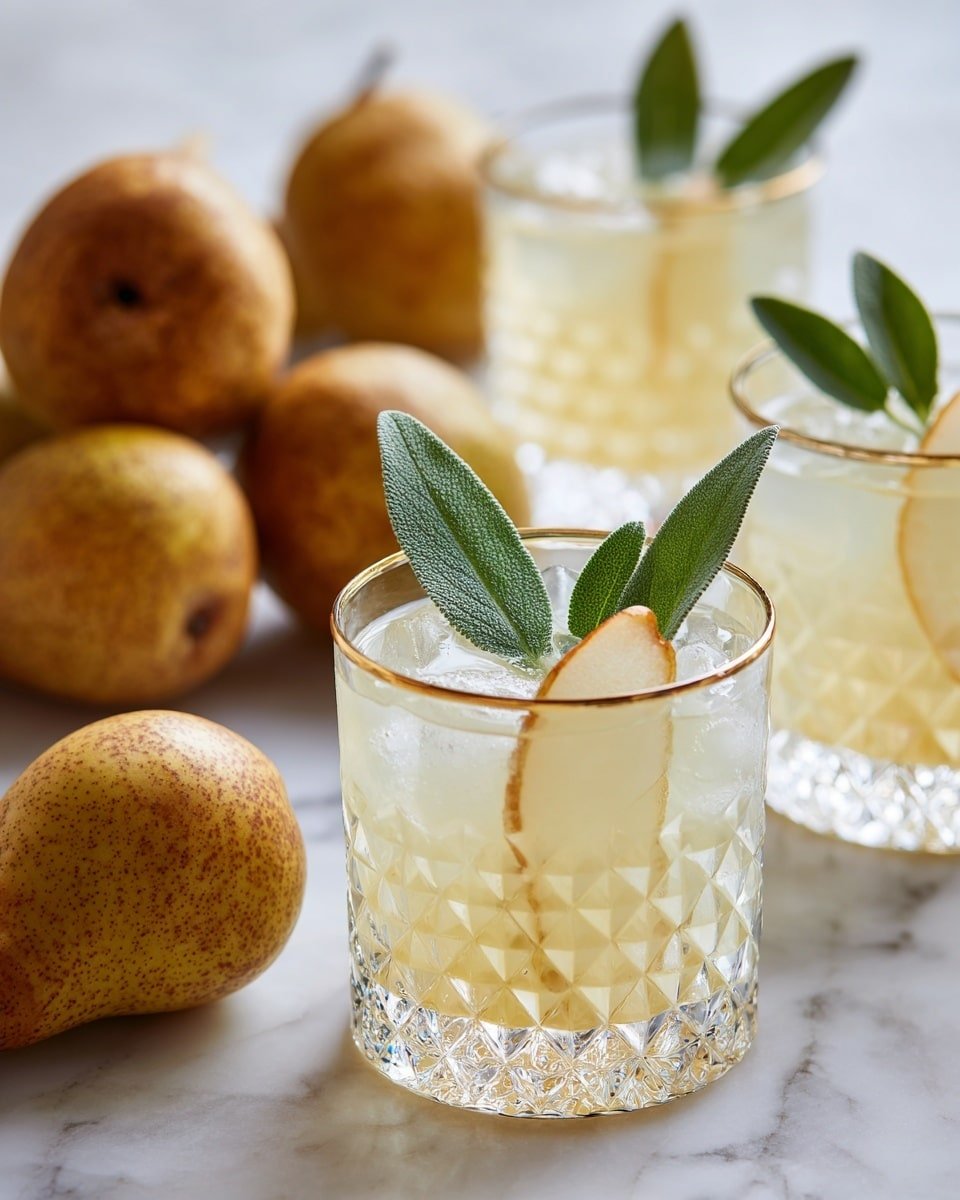 Thanksgiving Bourbon Pear Spritzers Recipe - Recipe Image — Thanksgiving Bourbon Pear Spritzers, autumn cocktail recipes, festive pear drinks, bourbon holiday cocktails, fall sparkling beverages
