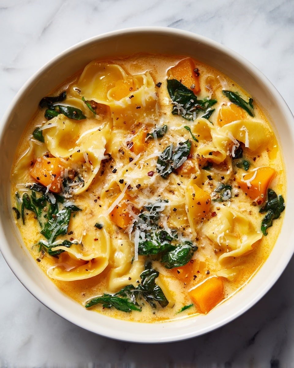 Butternut Squash Lasagna Soup with Kale & Mozzarella Recipe - Recipe Image — Butternut Squash Lasagna Soup with Kale & Mozzarella, Fall Vegetable Soup, Cozy Butternut Squash Soup, Healthy Lasagna-Inspired Soup, Easy Fall Dinner Idea