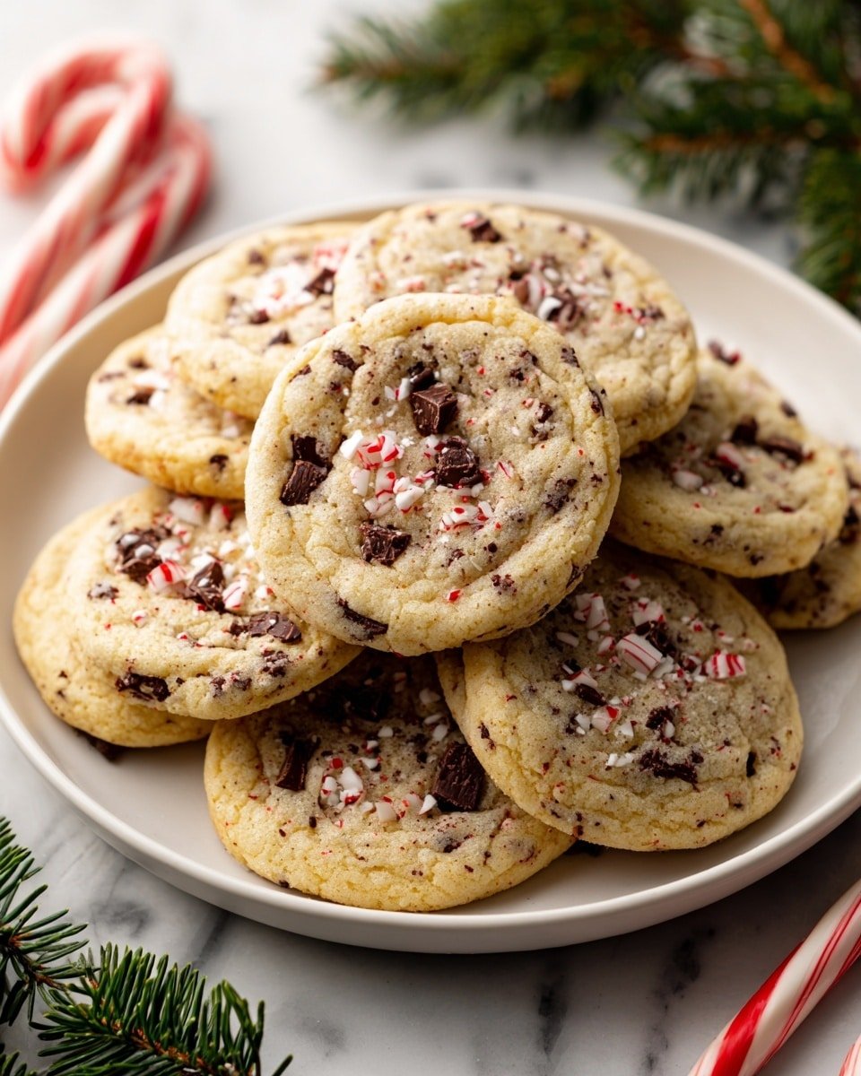 Peppermint Chocolate Chip Cookies Recipe - Recipe Image — Peppermint Chocolate Chip Cookies, holiday cookie recipes, festive chocolate cookies, peppermint themed treats, easy holiday baking