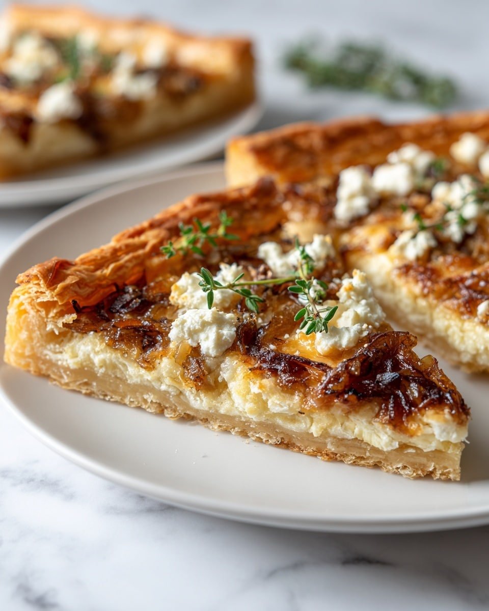 Caramelized Onion and Goat Cheese Tarts in 3 Easy Steps Recipe - Recipe Image — Caramelized Onion and Goat Cheese Tarts, caramelized onion tart, goat cheese tart, easy tart recipes, savory onion tart
