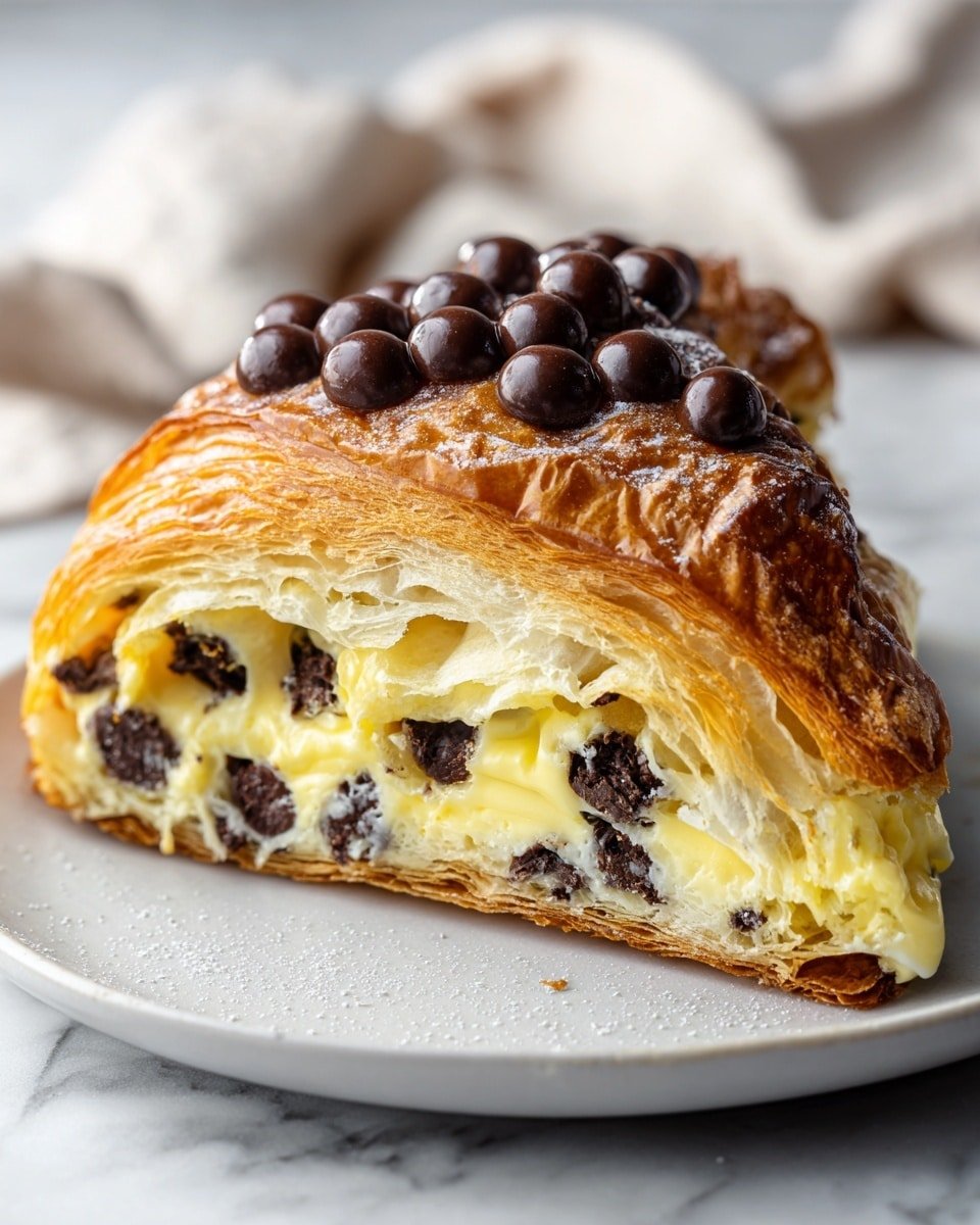 Decadent Chocolate Croissant Breakfast Bake Recipe - Recipe Image — Decadent Chocolate Croissant Breakfast Bake, chocolate croissant bake, breakfast croissant casserole, easy chocolate breakfast bake, holiday brunch croissant recipe