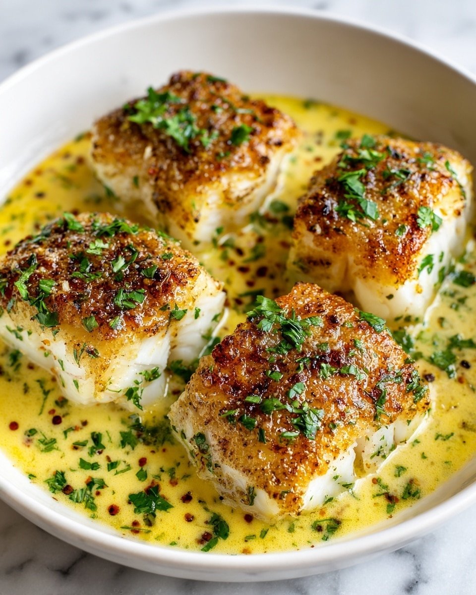 Baked Cod in Coconut Lemon Cream Sauce Recipe - Recipe Image — Baked Cod in Coconut Lemon Cream Sauce, coconut lemon cod, baked fish with coconut lemon sauce, tropical fish recipes, easy fish dinner