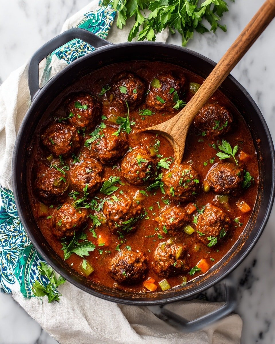 Stuffed Meatballs in Guinness Gravy Recipe - Recipe Image — Stuffed Meatballs in Guinness Gravy, Guinness gravy recipes, Irish meatball recipes, hearty comfort food, meatball recipes with cheese