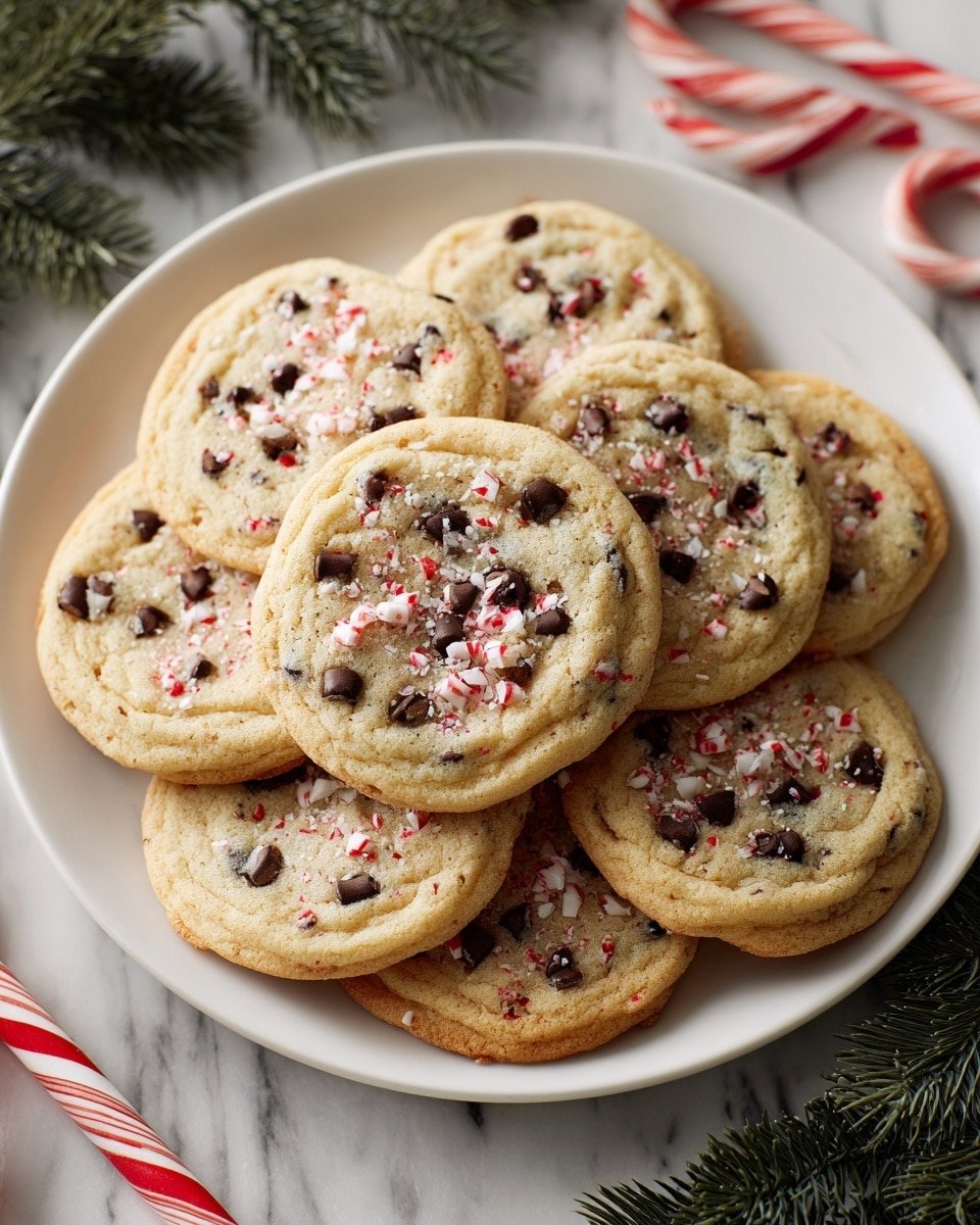 Peppermint Chocolate Chip Cookies Recipe - Recipe Image — Peppermint Chocolate Chip Cookies, holiday cookie recipes, festive chocolate cookies, peppermint themed treats, easy holiday baking