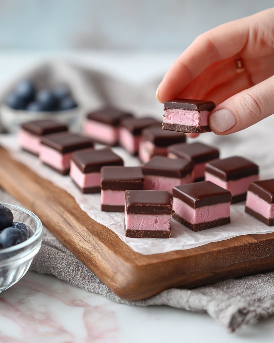 Blueberry Buttercream Chocolates Recipe - Recipe Image — Blueberry Buttercream Chocolates, blueberry chocolates, homemade chocolate candies, fruity chocolate treats, rich buttercream chocolates