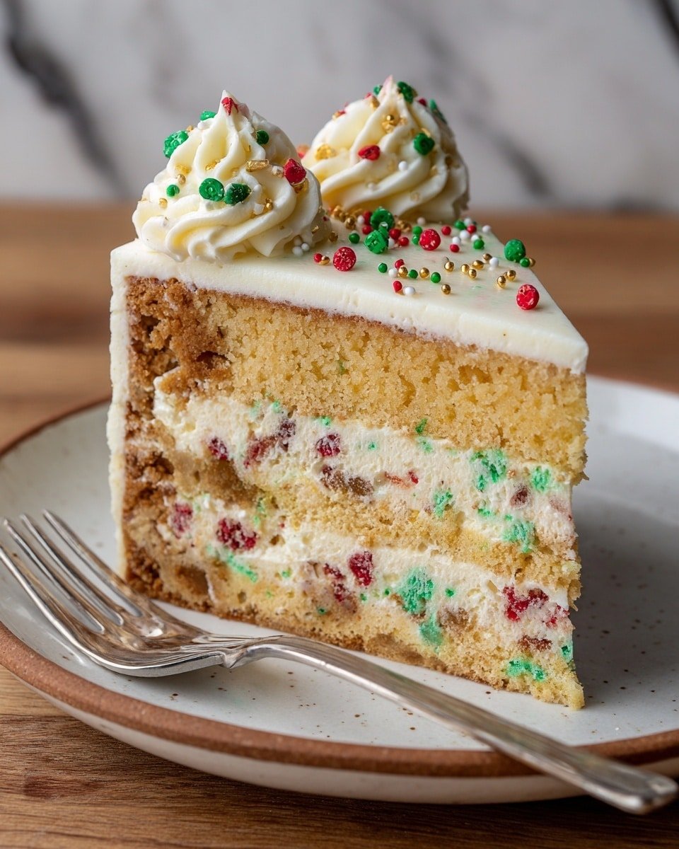 A close-up image shows a white bowl filled with smooth, creamy white chocolate sauce. A silver spoon holds a round brown ball partially coated in the white chocolate with a drip of sauce falling back into the bowl. In the background, several similar round balls fully covered in white chocolate rest on brown parchment paper on a white marbled surface. The scene is softly lit to highlight the glossy texture of the chocolate sauce and the matte finish of the balls. photo taken with an iphone --ar 4:5 --v 7 — Sugar Cookie Cheesecake, Sugar Cookie Cheesecake dessert, easy sugar cookie cheesecake, creamy sugar cookie dessert, festive sugar cookie cheesecake