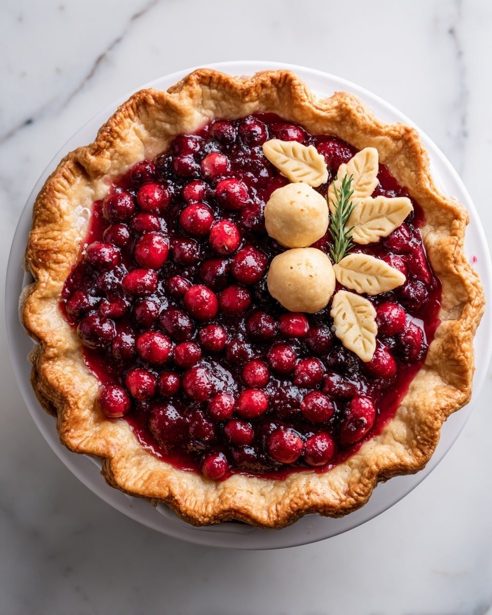A single slice of cheesecake sits on a white plate, showing a light beige creamy layer with a smooth texture and a slightly browned top layer. A thick, deep red berry sauce flows from the top, running down the side and pooling onto the plate. Two dark, glossy blackberries are placed on top of the sauce, one on the slice and one on the plate. The scene rests on a white marbled surface, with subtle floral blur in the background. Photo taken with an iphone --ar 4:5 --v 7 — Cranberry Orange Custard Pie, Easy festive fruit pie, Holiday dessert recipes, Fresh cranberry dessert, Zesty orange custard pie