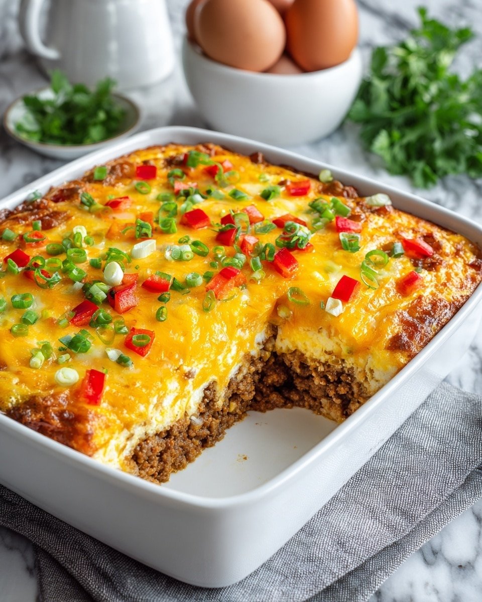 Keto Egg and Cheese Breakfast Casserole Recipe - Recipe Image — Keto Egg and Cheese Breakfast Casserole, low-carb breakfast casserole, keto savory breakfast bake, easy keto egg casserole, keto sausage breakfast dish