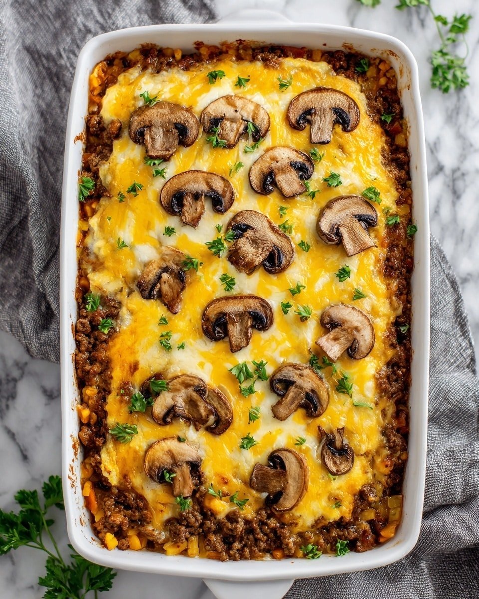 Keto Beef and Mushroom Casserole Recipe - Recipe Image — Keto Beef and Mushroom Casserole, low-carb beef casserole, keto mushroom recipes, healthy beef mushroom bake, keto comfort food