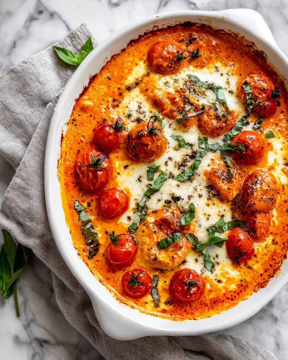 Keto Creamy Tomato and Chicken Casserole Recipe - Recipe Image — Keto Creamy Tomato and Chicken Casserole, low carb chicken casserole, keto chicken dinner, creamy tomato chicken bake, healthy keto casserole