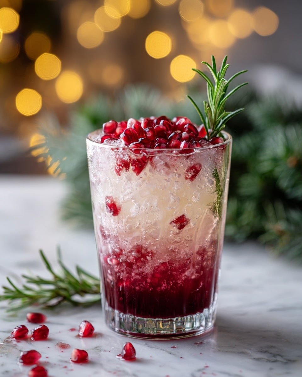 Pomegranate Rosemary Gin Fizz Recipe - Recipe Image — Pomegranate Rosemary Gin Fizz, refreshing gin cocktails, fruity herb-infused drinks, summer cocktail recipes, easy gin fizz drinks