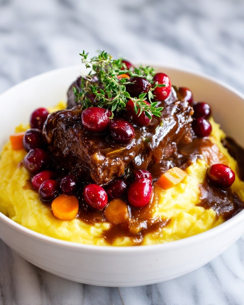 Slow-Braised Beef Roast with Cranberry Balsamic Glaze Recipe - Recipe Image — Slow-Braised Beef Roast with Cranberry Balsamic Glaze, hearty beef roast with cranberry glaze, tender braised beef with fruit glaze, cozy beef dinner recipes, festive holiday beef dish