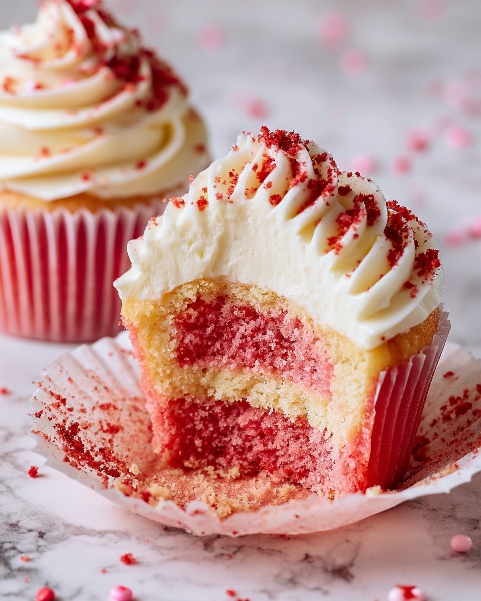 Strawberry Crunch Cheesecake Cupcakes Recipe - Recipe Image — Strawberry Crunch Cheesecake Cupcakes, strawberry cheesecake dessert, easy cupcake recipes, layered fruit cheesecake, crunchy topping cheesecake