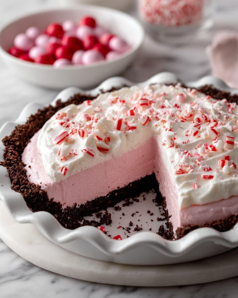 Easy No Bake Christmas Peppermint Pie Recipe - Recipe Image — No Bake Christmas Peppermint Pie, festive holiday dessert, easy peppermint pie recipe, no-bake peppermint pie, Christmas dessert ideas