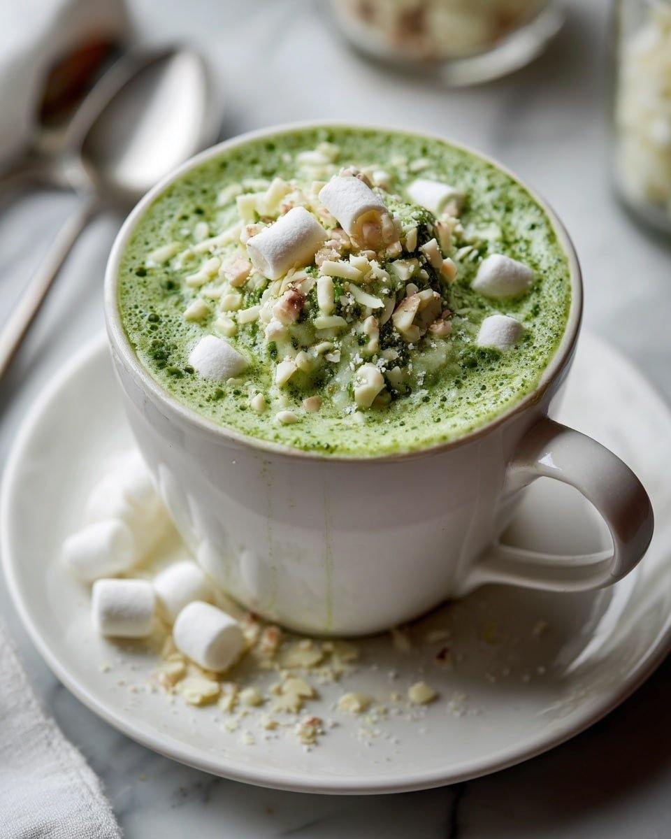 Creamy Matcha White Hot Chocolate Recipe - Recipe Image — Creamy Matcha White Hot Chocolate, matcha hot chocolate, white hot chocolate with matcha, cozy winter drinks, easy matcha drinks