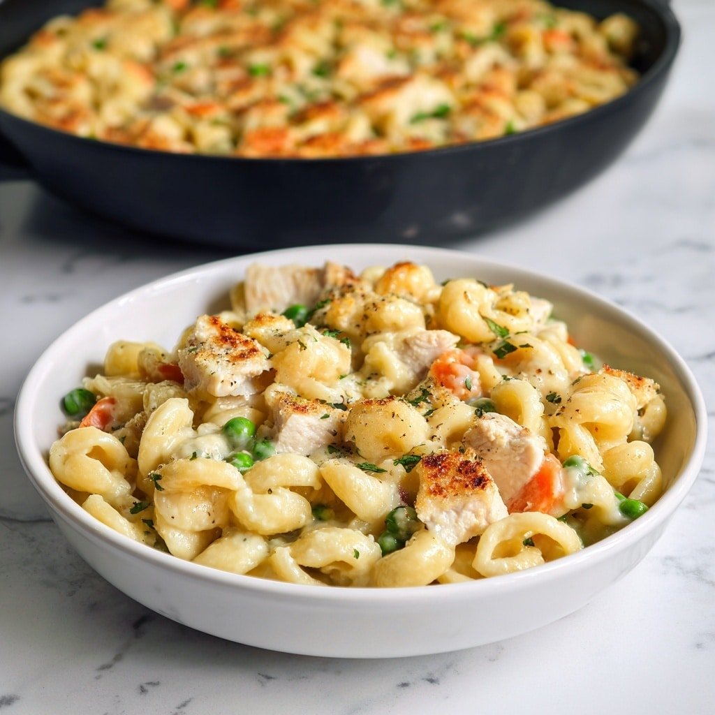 Easy Creamy Chicken Pot Pie Recipe - Recipe Image — Creamy Chicken Pot Pie, easy chicken pot pie recipe, comforting chicken pot pie, golden chicken pot pie, homemade creamy chicken pie