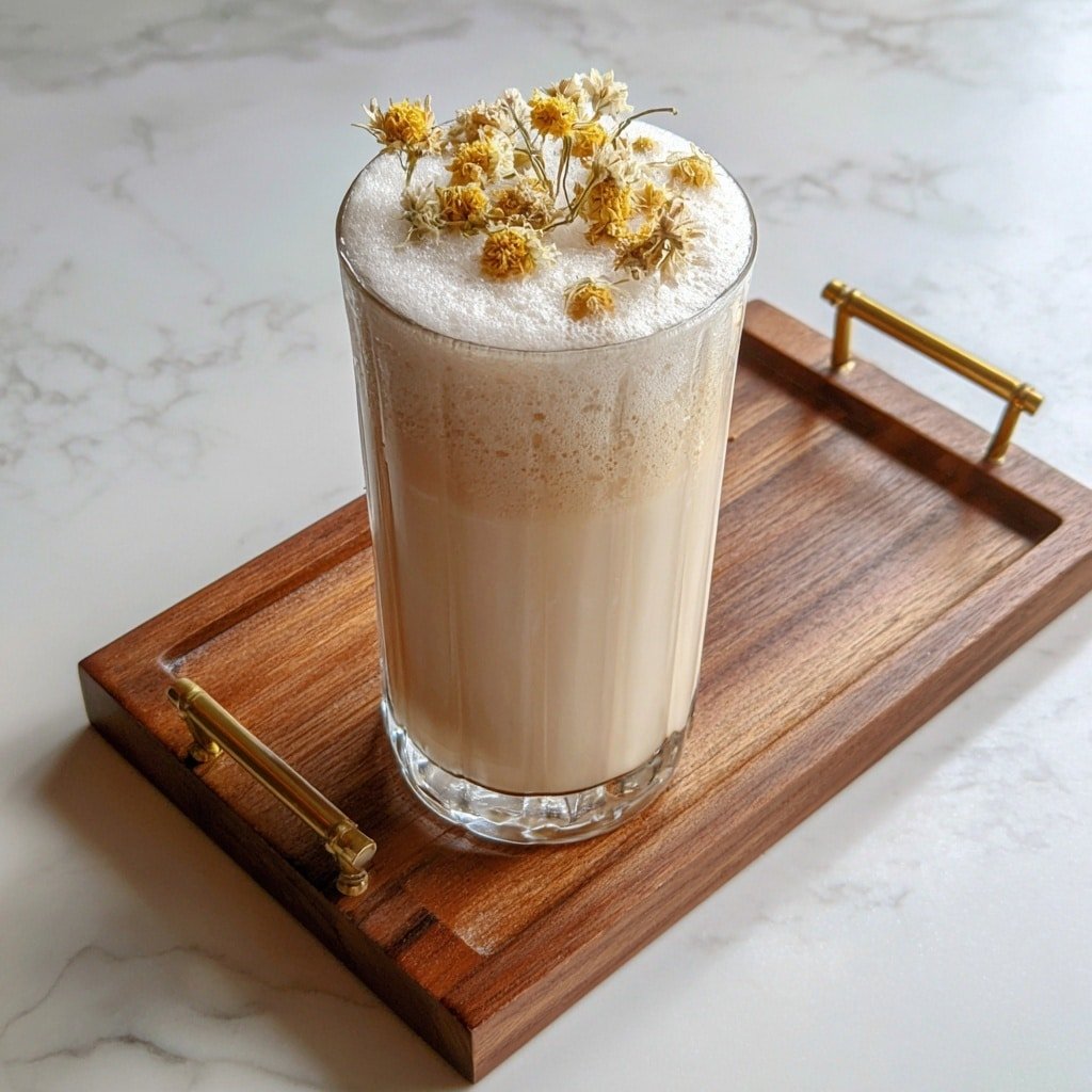 Banana Chamomile Tea Smoothie Recipe - Recipe Image — Banana Chamomile Tea Smoothie, calming smoothie recipes, healthy banana drinks, floral tea smoothies, soothing breakfast beverages