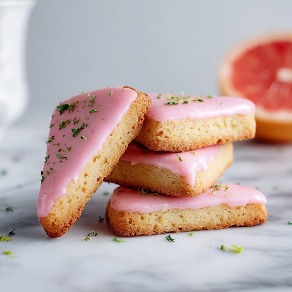 Pink Grapefruit and Thyme Vegan Shortbread Recipe - Recipe Image — Pink Grapefruit and Thyme Vegan Shortbread, vegan citrus shortbread, gluten-free grapefruit cookies, herbal citrus treat, easy vegan shortbread