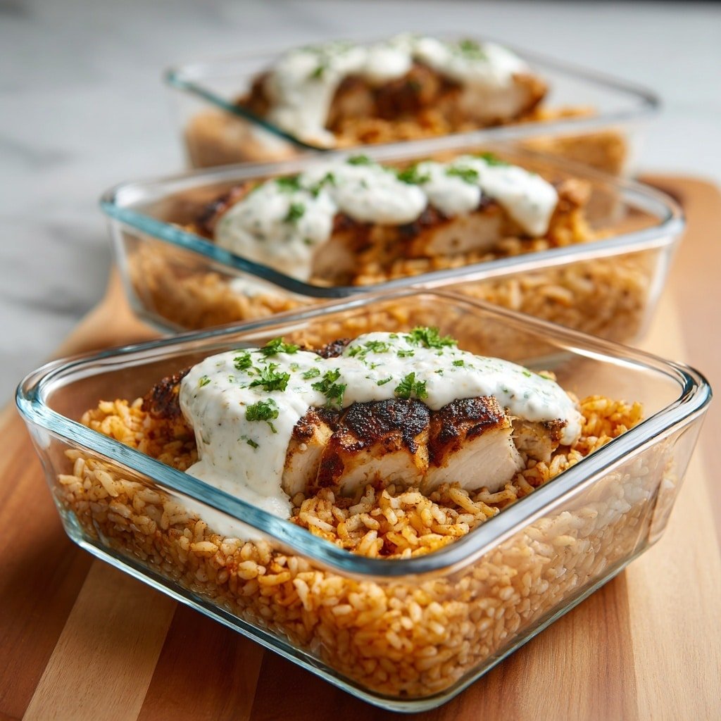 High Protein Creamy Cajun Chicken with Garlic Rice Recipe - Recipe Image — High Protein Creamy Cajun Chicken with Garlic Rice, Cajun chicken with creamy garlic rice, spicy Cajun chicken recipe, healthy Cajun chicken dinner, quick creamy chicken recipe