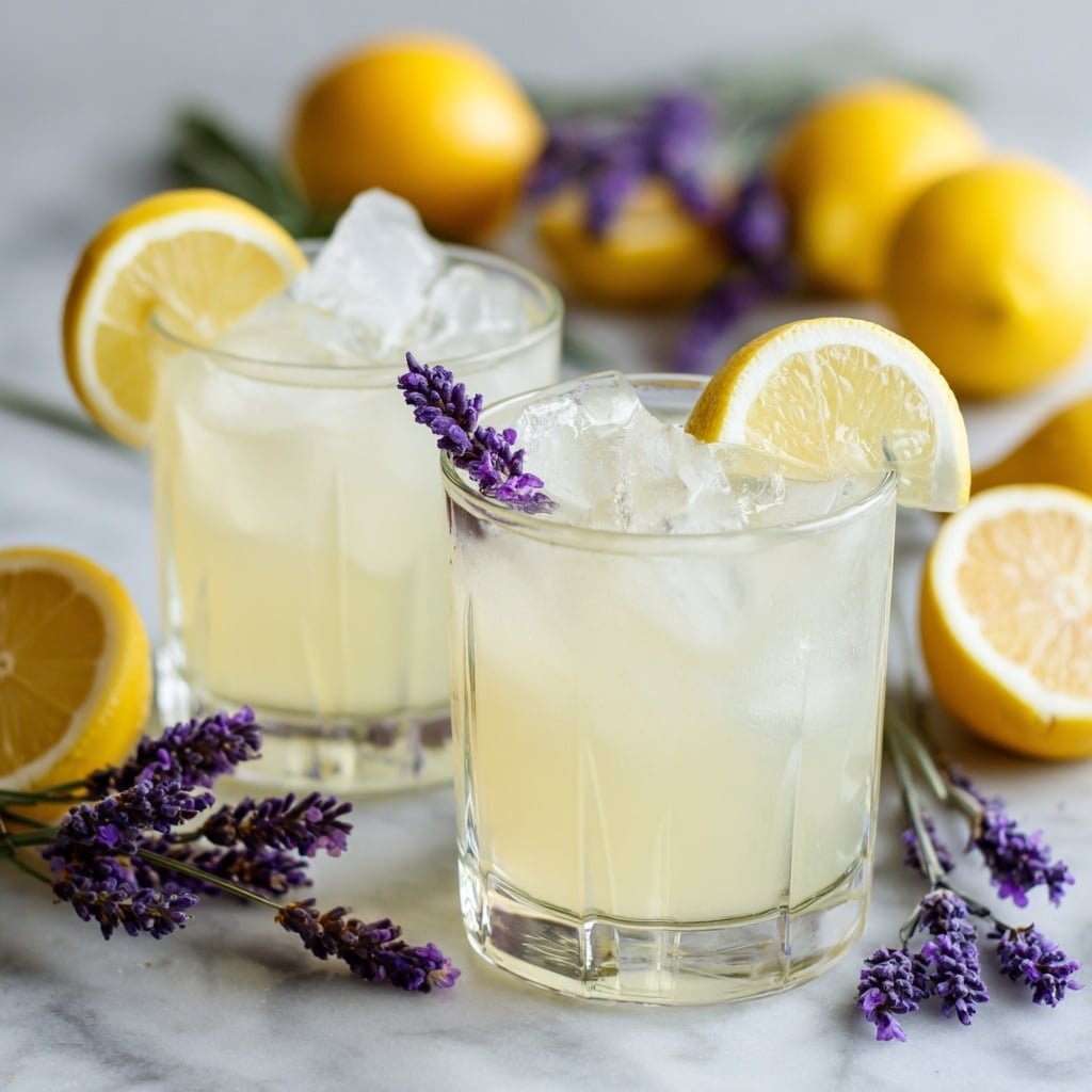 Lavender Lemonade Fizz Recipe - Recipe Image — Lavender Lemonade Fizz, lavender lemonade, floral lemonade drink, lemon fizz recipe, summer cocktail refreshment