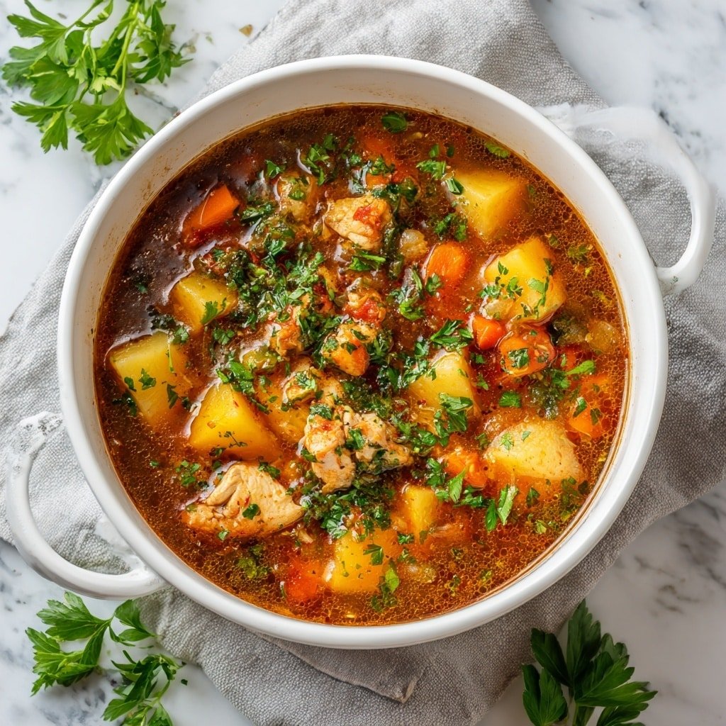 One-Pot Chicken and Vegetable Stew Recipe - Recipe Image — One-Pot Chicken and Vegetable Stew, easy chicken and vegetable stew, hearty chicken vegetable soup, quick weeknight chicken stew, comforting one-pot dinner