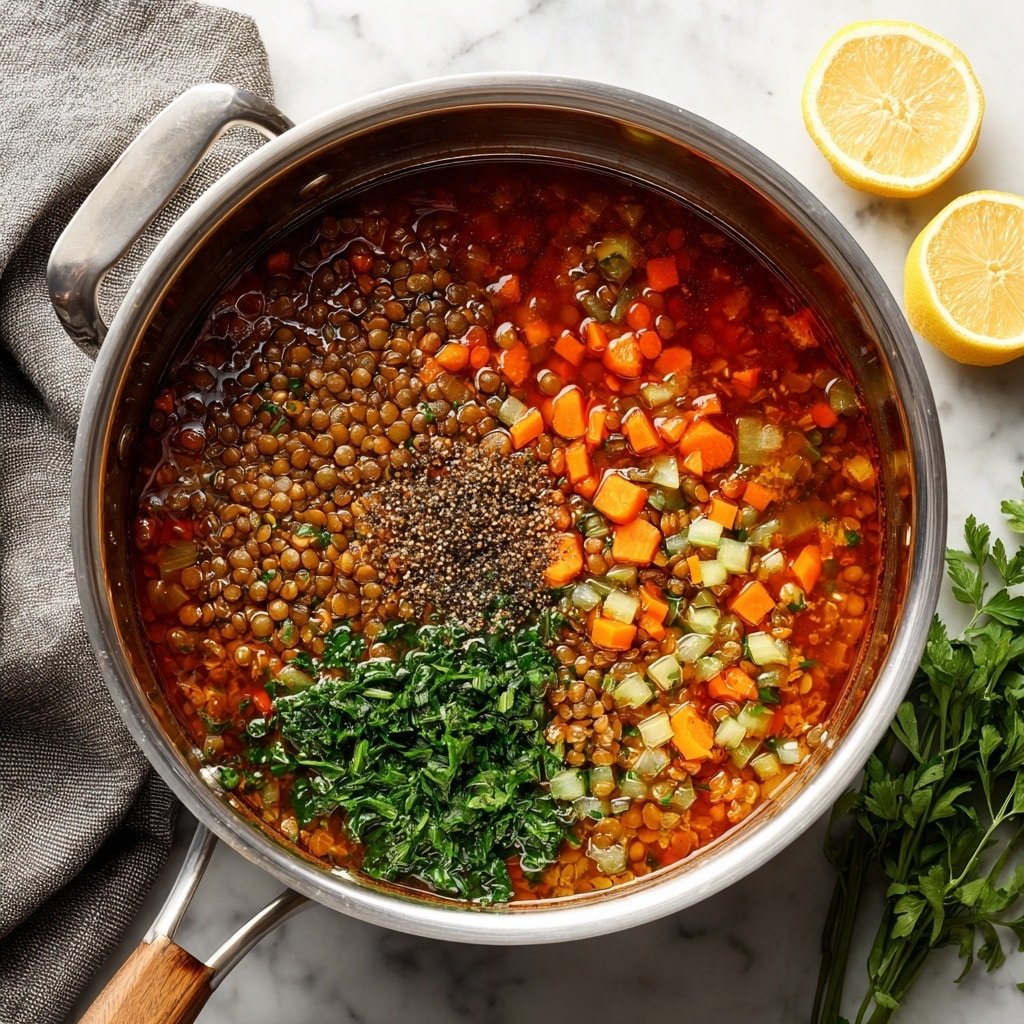 One-Pot Lentil Soup Recipe - Recipe Image — One-Pot Lentil Soup, hearty lentil soup recipe, easy vegetarian soup, cozy warm soup, healthy lentil stew