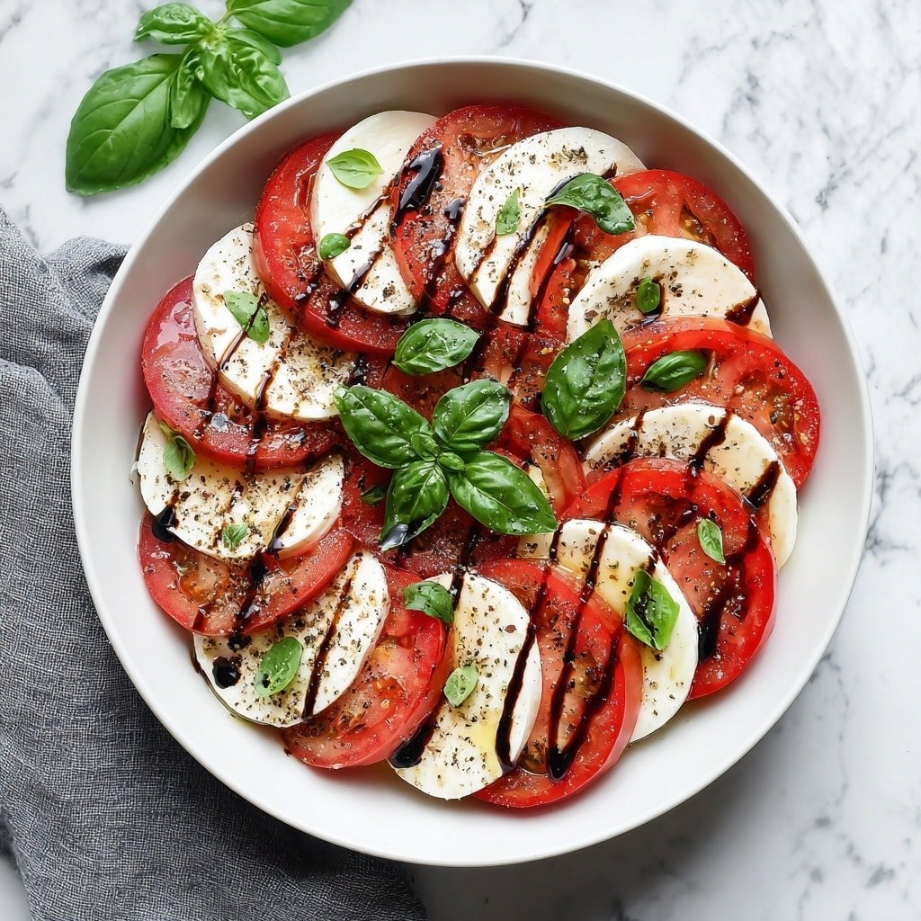 Caprese Salad Recipe - Recipe Image — Caprese Salad, Italian Caprese Salad, Fresh Tomato Mozzarella Salad, Easy Caprese Salad Recipe, Summer Salad Ideas