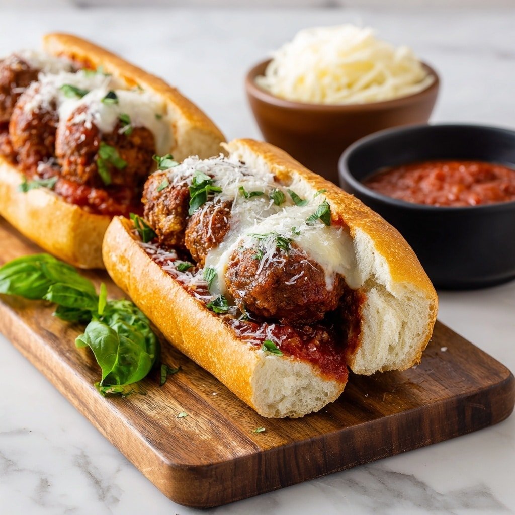 Meatball Subs Recipe - Recipe Image — Meatball Subs, easy meatball sandwiches, cheesy meatball hoagies, hearty Italian subs, best meatball sub recipe