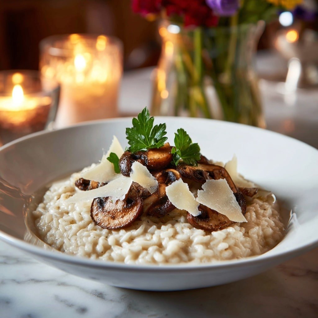 Creamy Mushroom Risotto Recipe - Recipe Image — Creamy Mushroom Risotto, mushroom risotto recipe, easy mushroom risotto, hearty mushroom rice dish, comforting mushroom risotto