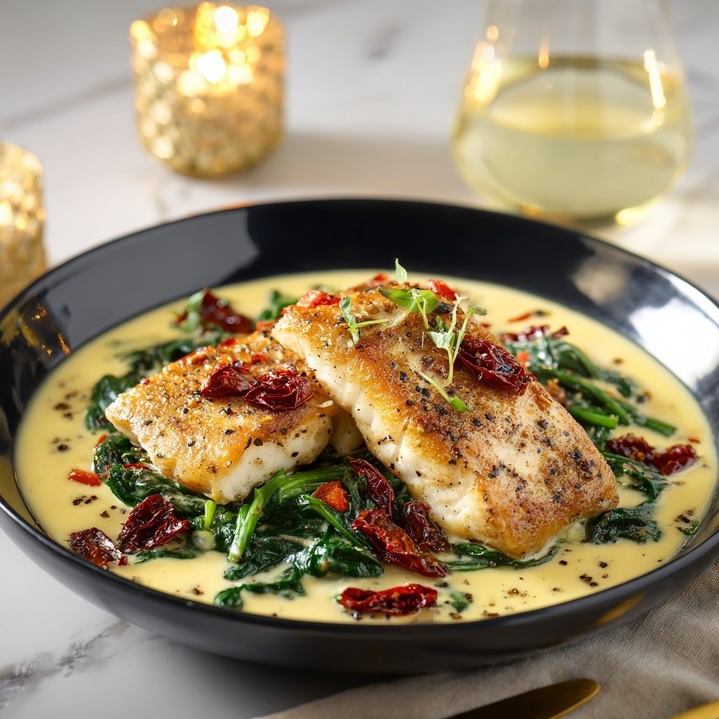 Creamy Tuscan Chicken Recipe - Recipe Image — Creamy Tuscan Chicken, Creamy Tuscan Chicken Recipe, Tuscan Chicken with Sun-Dried Tomatoes, Easy Creamy Chicken Dinner, Italian Chicken Skillet