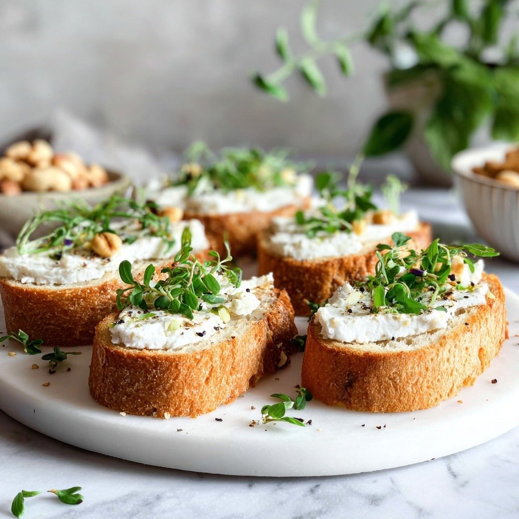 Herbed Goat Cheese Crostini Recipe - Recipe Image — Herbed Goat Cheese Crostini, goat cheese appetizer, easy crostini recipe, herbed goat cheese spread, party appetizer ideas